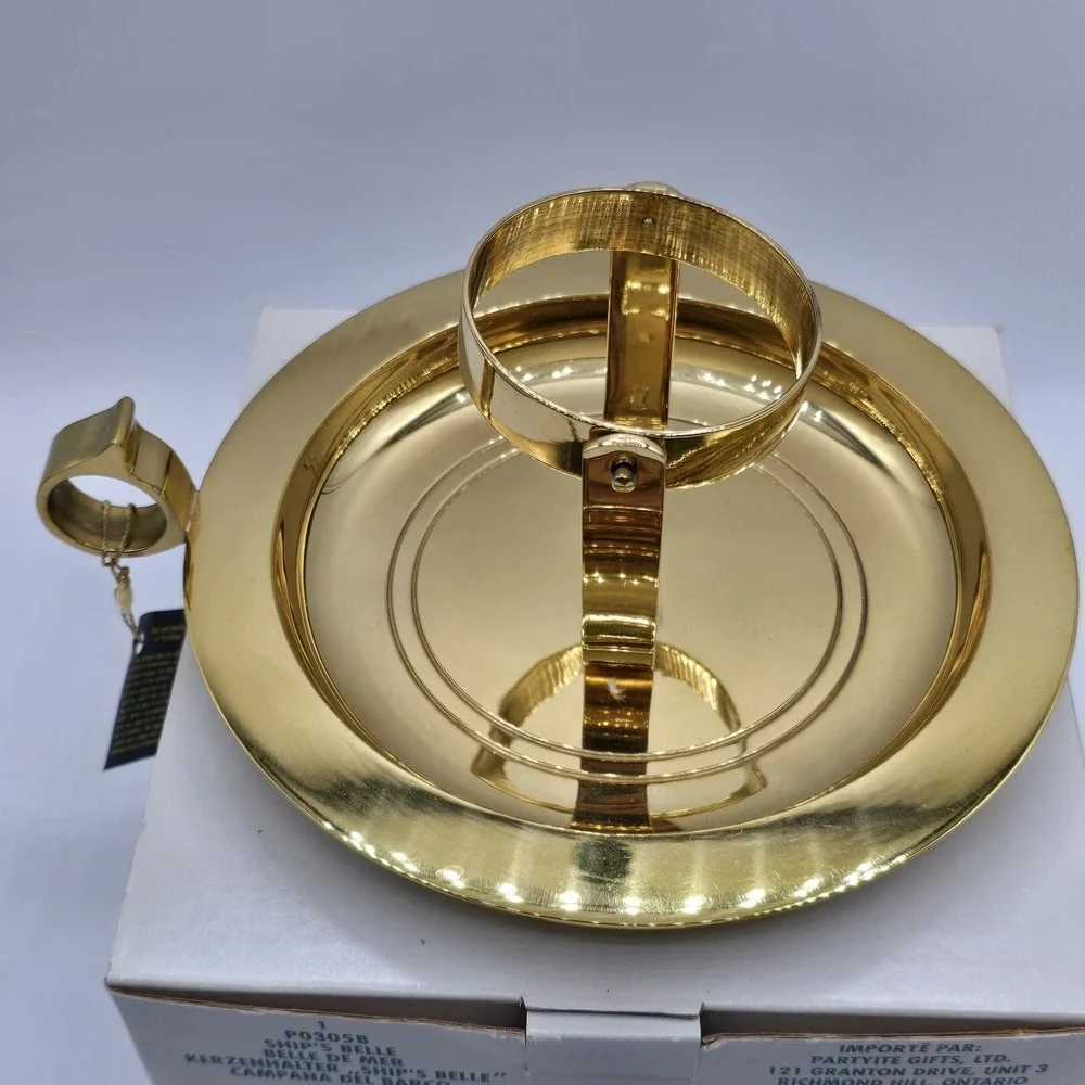 Partylite P0305B Brass Ships‎ Bell Wall Sconce Tabletop Candle Holder Finger